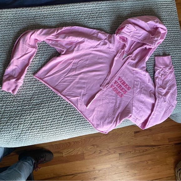 Spiritual Gangster Pink Crop Hoodie Sweatshirt Pullover Jumper Medium Vibes - Picture 8 of 8